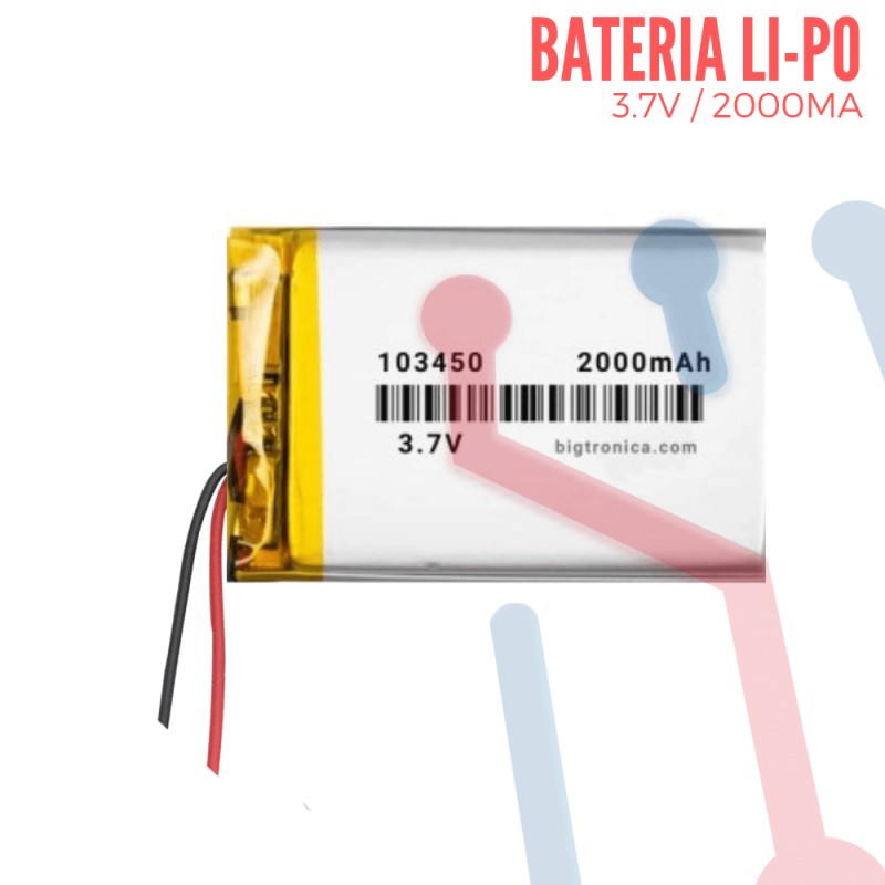 Batería LI PO 3 7V 2000mA 103450