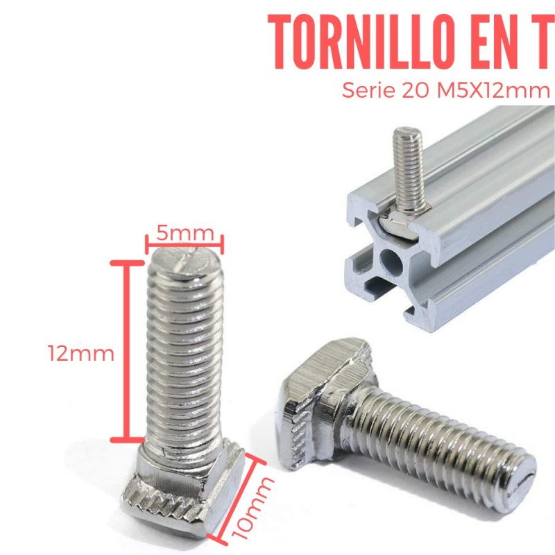 Tornillo En T Para Perfil M X Mm