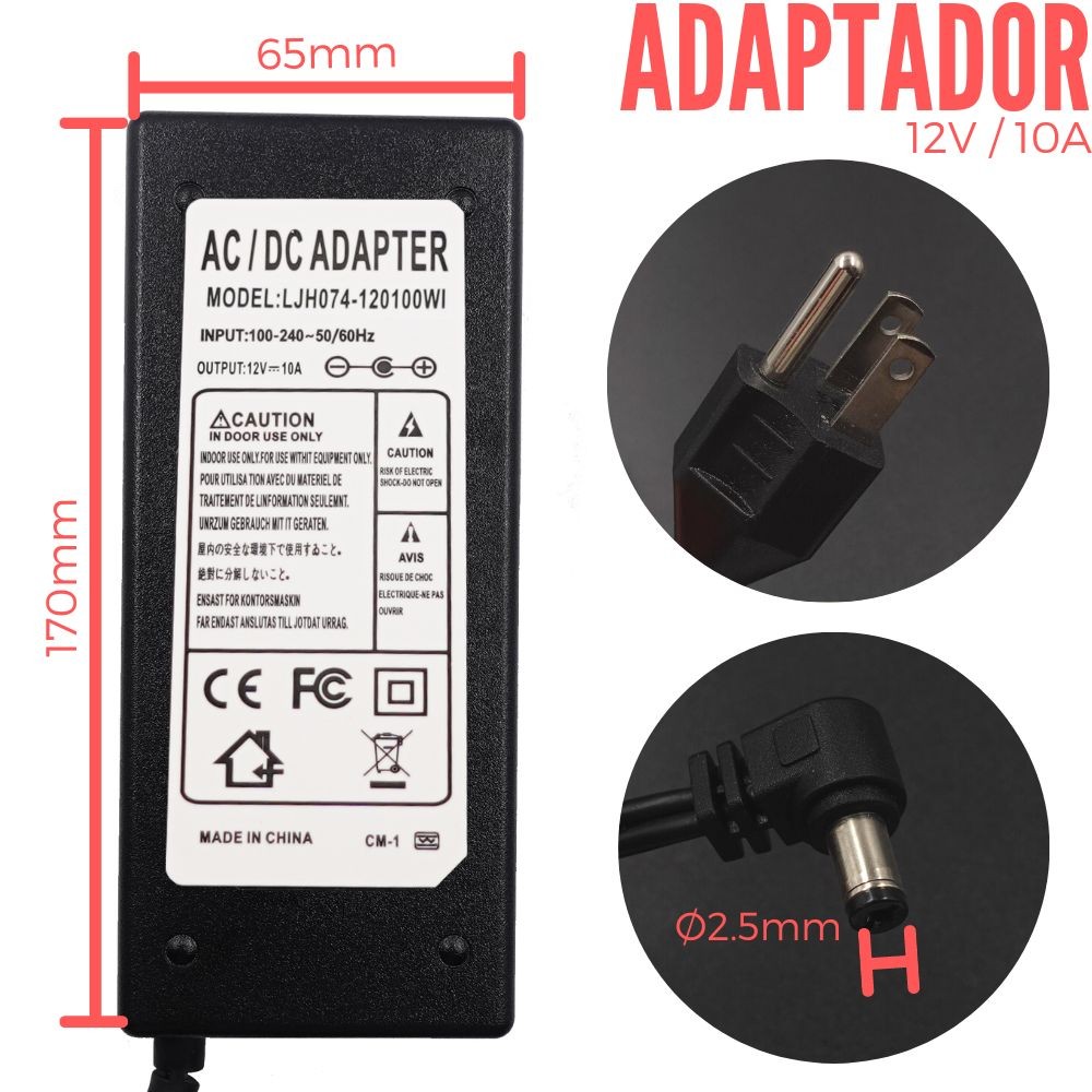 Adaptador De Alimentación Y Cargador 12v 10a