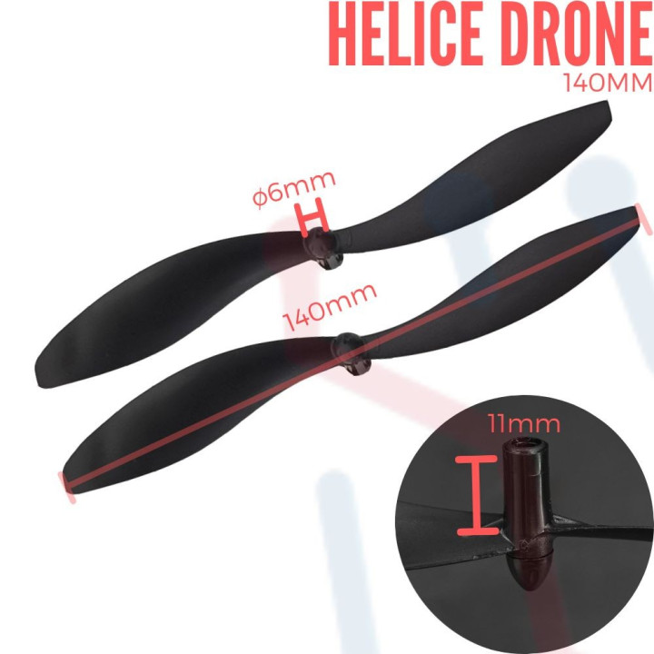 Hélice para Drone 140mm Eje Largo
