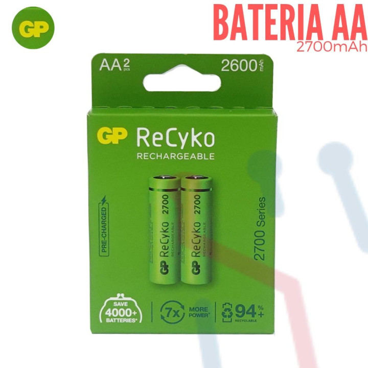 Baterías GP Recargables  AAX2 2600mAh