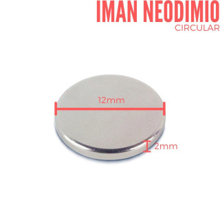 Imán Neodimio Circular 12x2mm