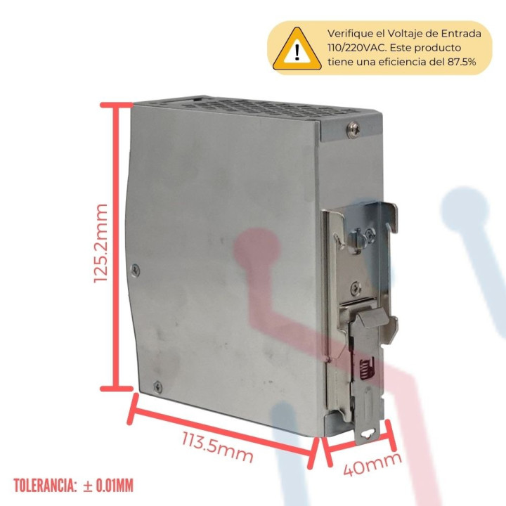 Fuente Riel  24V 5A Mean Well