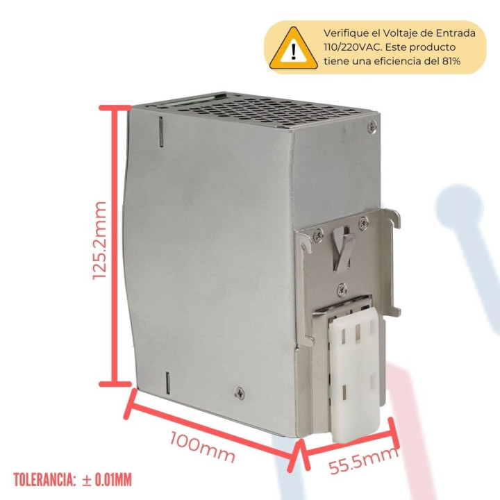 Fuente Riel 48V 1.6A Mean Well