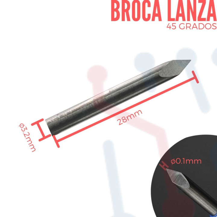 Broca en V 10 Grados 0.2mm