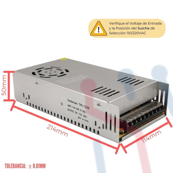 Fuente Suicheada 12V 30A 360W