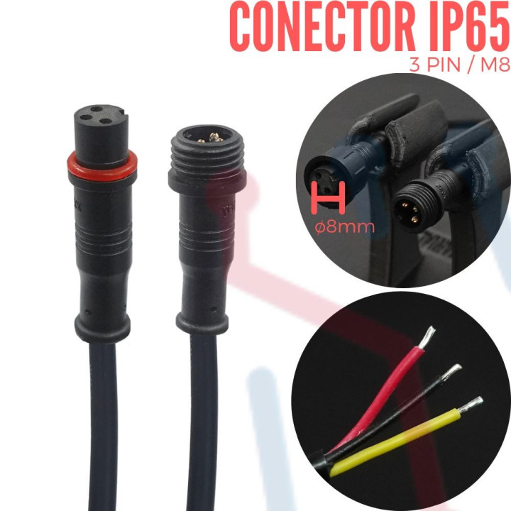 Conector Aéreo M12 IP65 3PIN