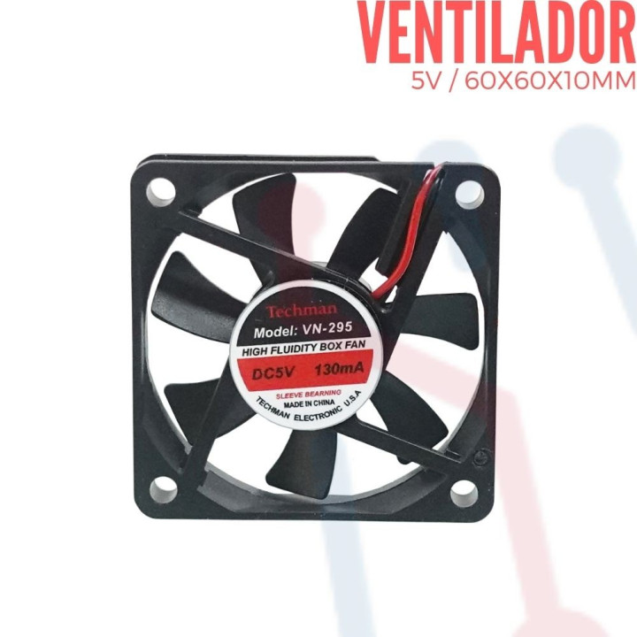 Ventilador 5V  60x60x10mm