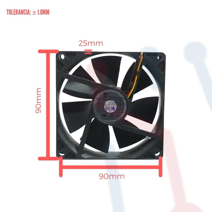 Ventilador 12V  90x90x25mm