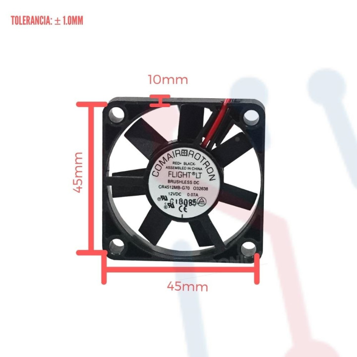 Ventilador 12V  45x45x10mm
