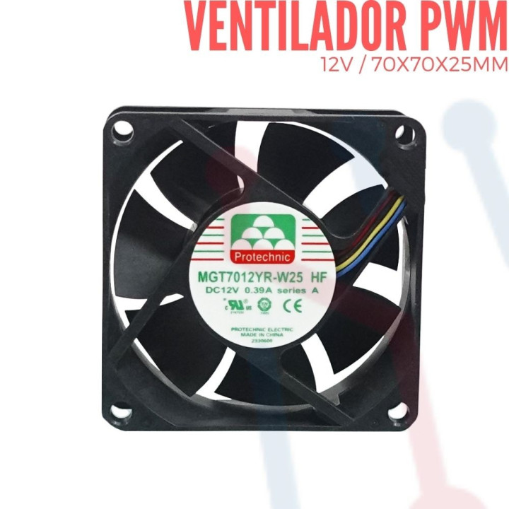 Ventilador 12V  70x70x25mm