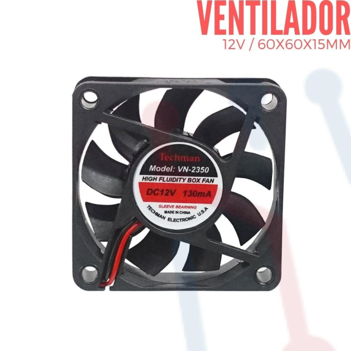 Ventilador 12V  60x60x15mm
