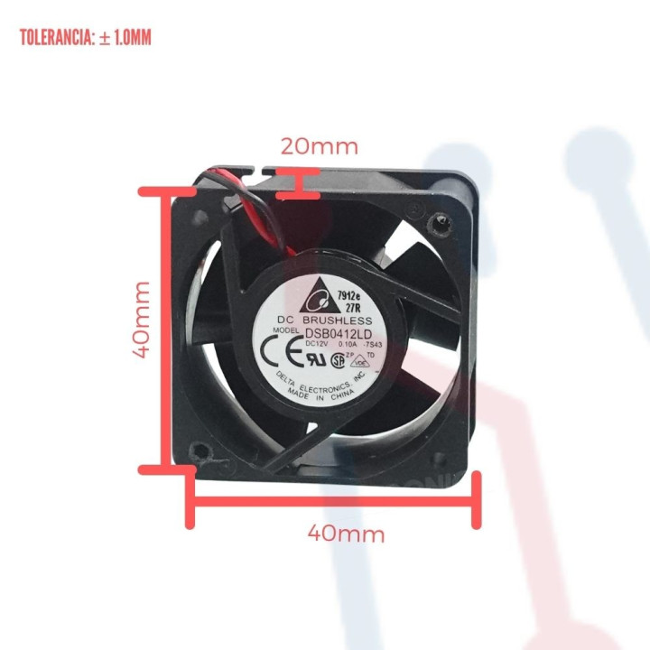 Ventilador 12V  40x40x20mm