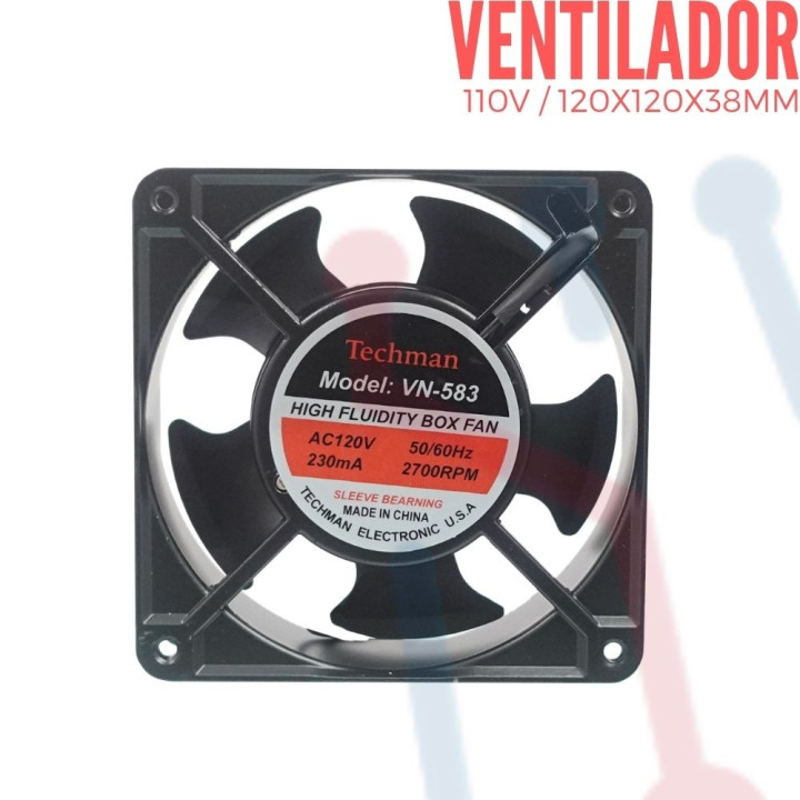 Ventilador 110V 120x120x38mm (Buje)