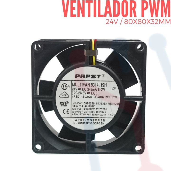 Ventilador 24V  80x80x37mm