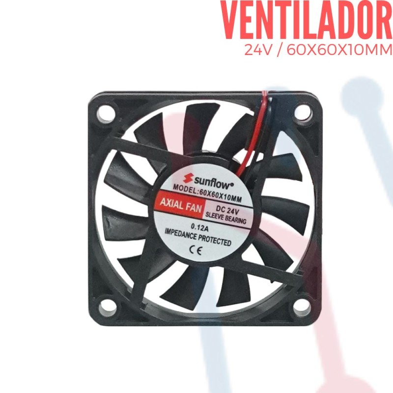 Ventilador 12V CC 60x60x10mm