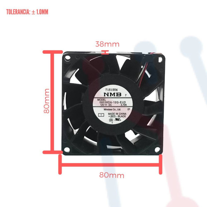 Ventilador Turbo 12V PWM  80x80x38mm