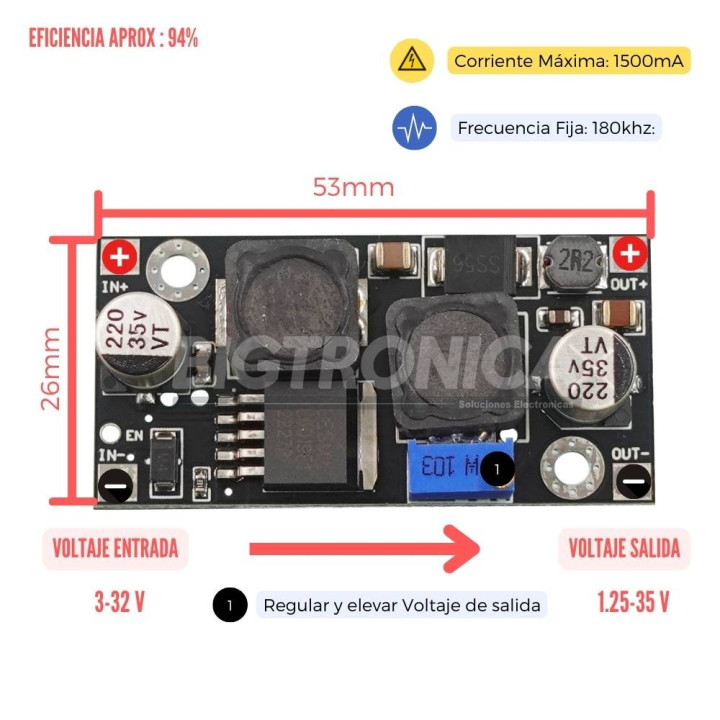 Regulador Elevador XL6019 30W