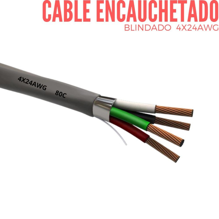 Cable Encauchetado Blindado  4X24 AWG Gris X Metro