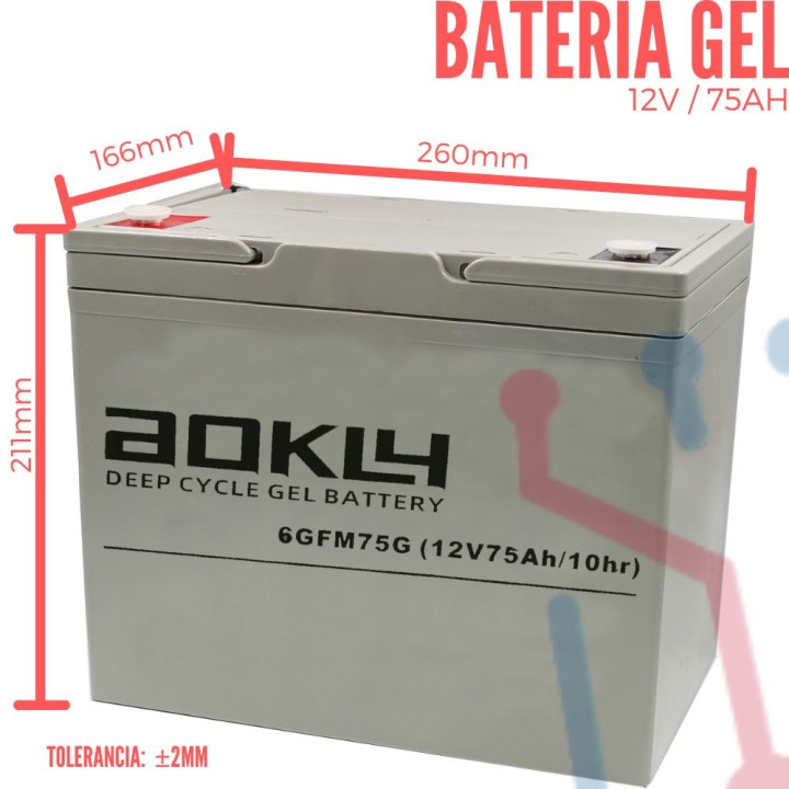 Batería Gel Recargable 12V 75Ah