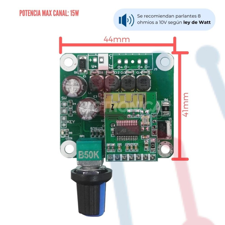 Amplificador con Bluetooth 2X15W (TPA3110)