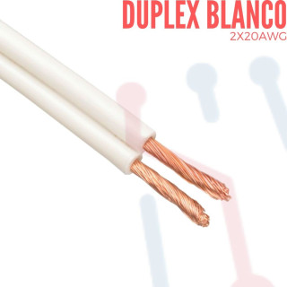 Cable Duplex AWG 2*20 Blanco X Metro