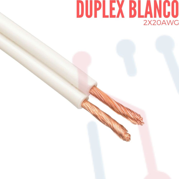 Cable Duplex AWG 2*20 Blanco X Metro