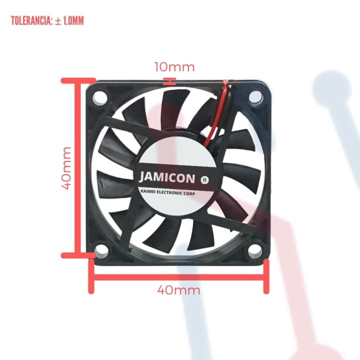Ventilador 12V  40x40x10mm Jamicon
