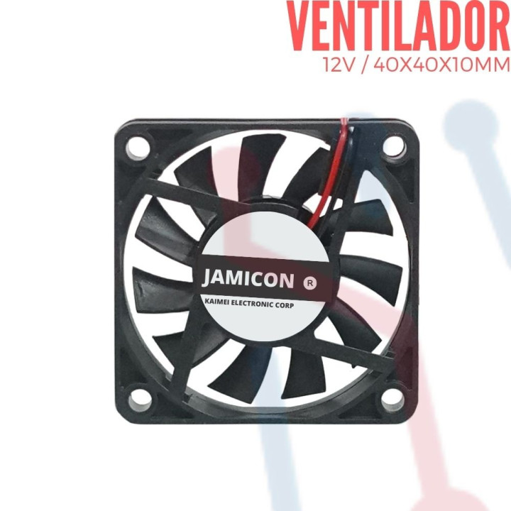 Ventilador 12V  40x40x10mm Jamicon