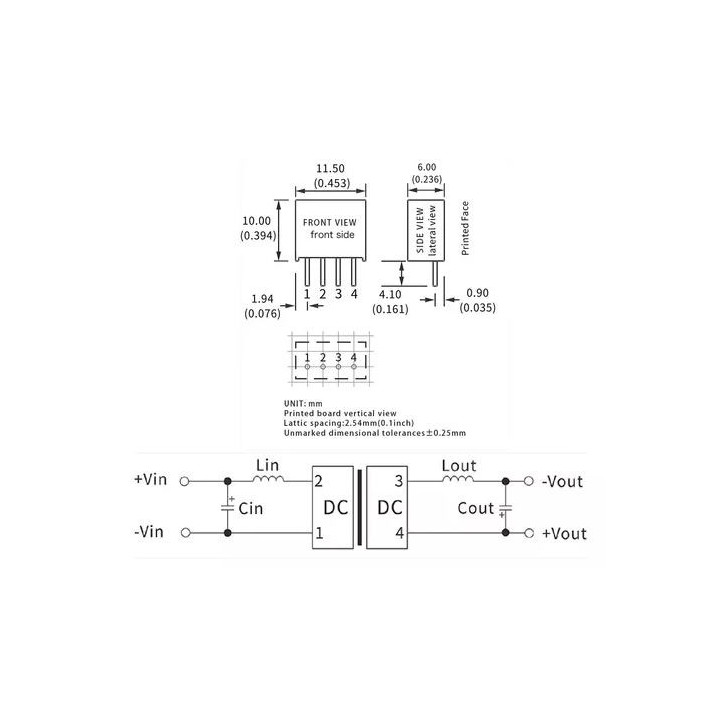 Aislador DC-DC B1212S-1W