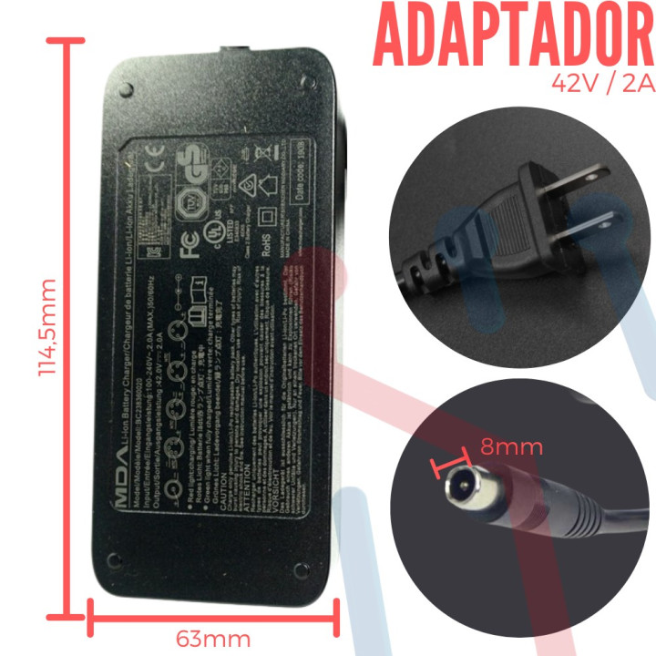 Cargador Para Scooter o Patinetas Electricas 42v 2A