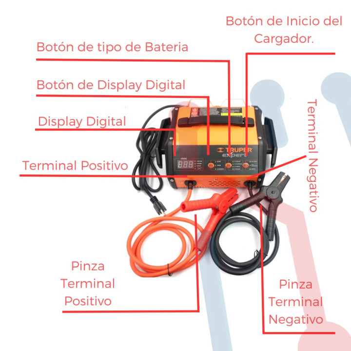 Cargador para Baterias de  6 y 12V  Automatico  con Arrancador