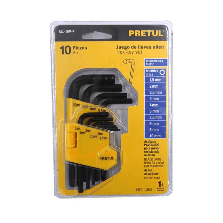 Juego 10 Llaves Bristol Milimétricas Pretul
