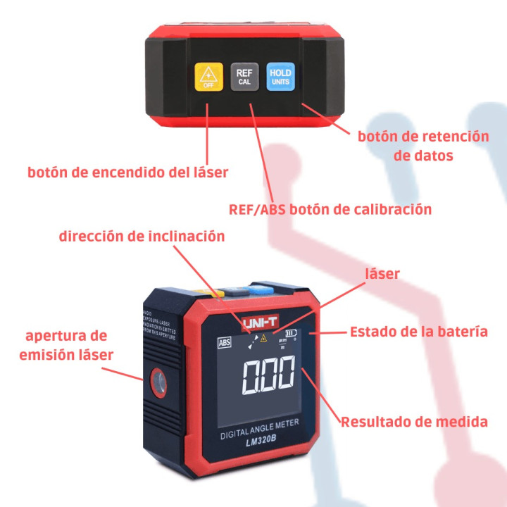 Medidor Digital de Angulos UNI-T LM320B