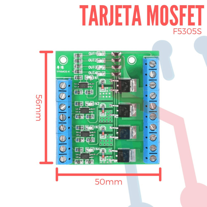 Tarjeta Mosfet f5305s 4 canales  5A