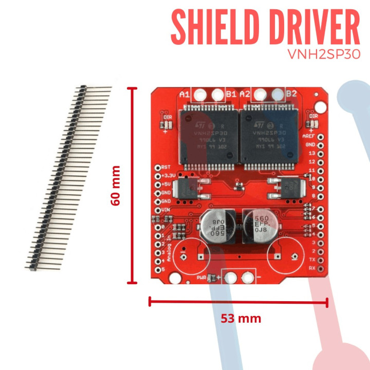 Shield Driver 2 Motores DC 30A VNH2SP30