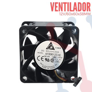 Ventilador Turbo 12V  60x60x38mm