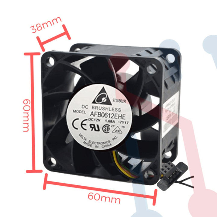 Ventilador Turbo 12V  60x60x38mm
