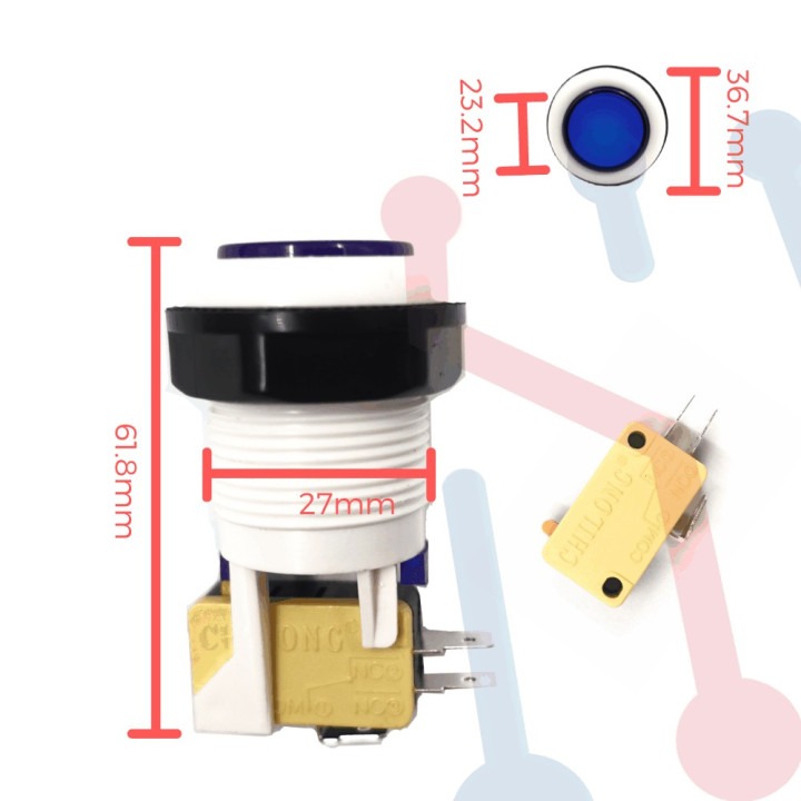 Botón Pulsador Azul para Máquina Arcade