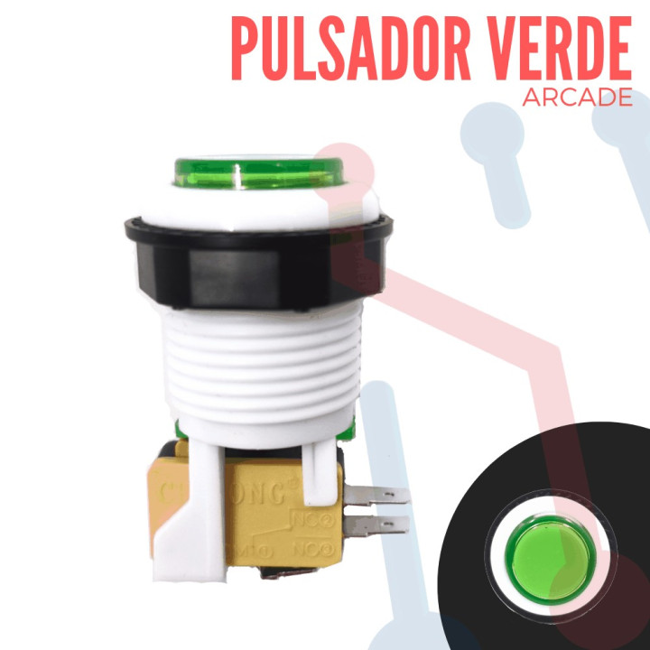 Botón Pulsador Verde para Máquina Arcade