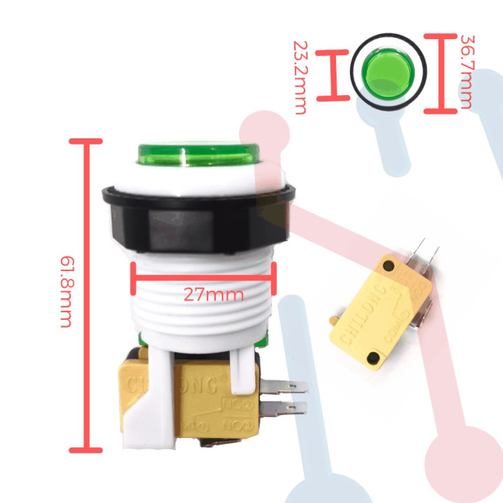 Botón Pulsador Verde para Máquina Arcade