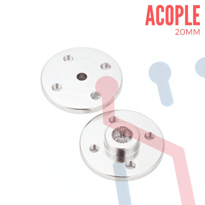 Acople metalico para servomotor