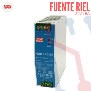 Fuente Riel  24V 5A Mean Well