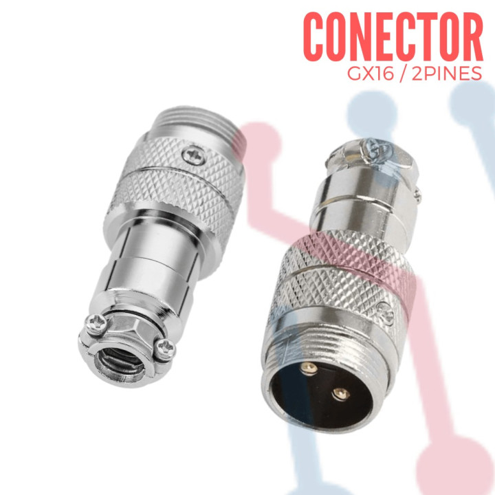 Conector Aviación GX16 de 2 Pines