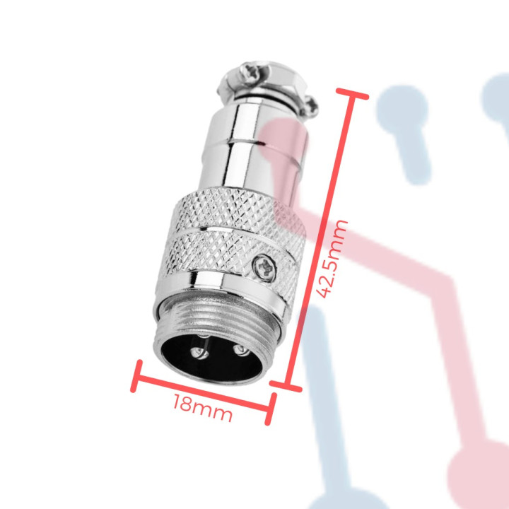 Conector Aviación GX16 de 3 Pines