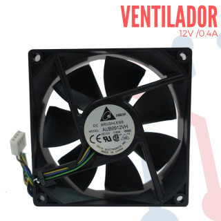 Ventilador Turbo 12V 90X90X25mm