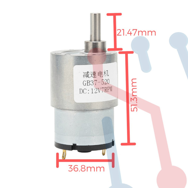 Motorreductor 12VDC 7RPM