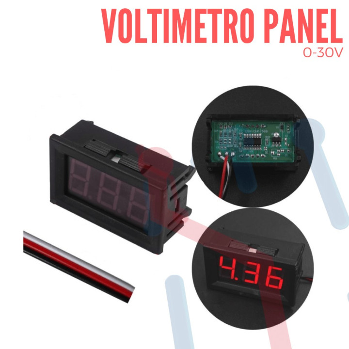Voltímetro de Panel 0-30V DC