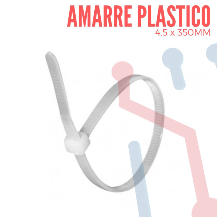 Amarre Nylon 4.5X350mm Color Blanco 25 UNID