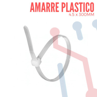 Amarre Nylon 4.5X300mm Color Blanco 50 UNID
